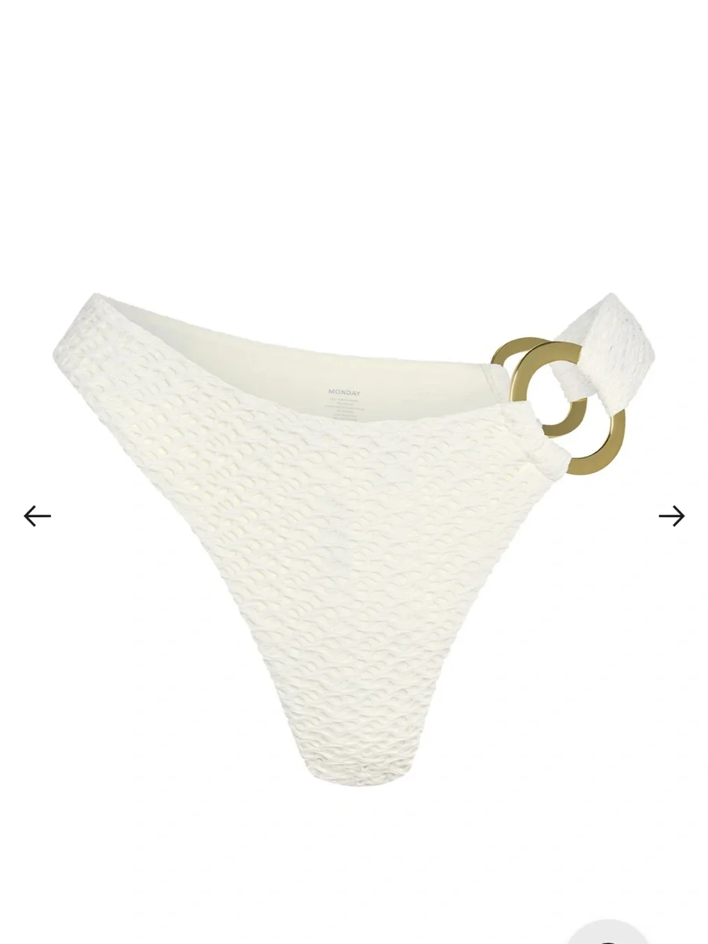 Monday Swimwear Ivory white crochet Bronte bikini bottom